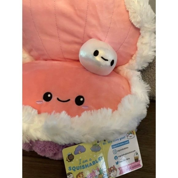 Squishable Oyster W/ Pearl Easter Birthday Christmas Stuffed Animal Plush Toy - Picture 2 of 8